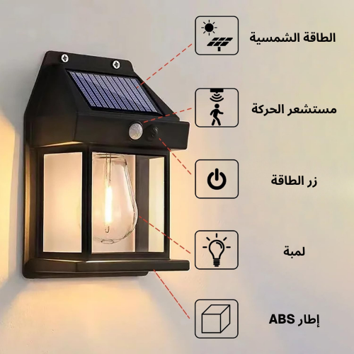 Lanterne Vintage Bougie, nouvelle lampe murale à induction solaire